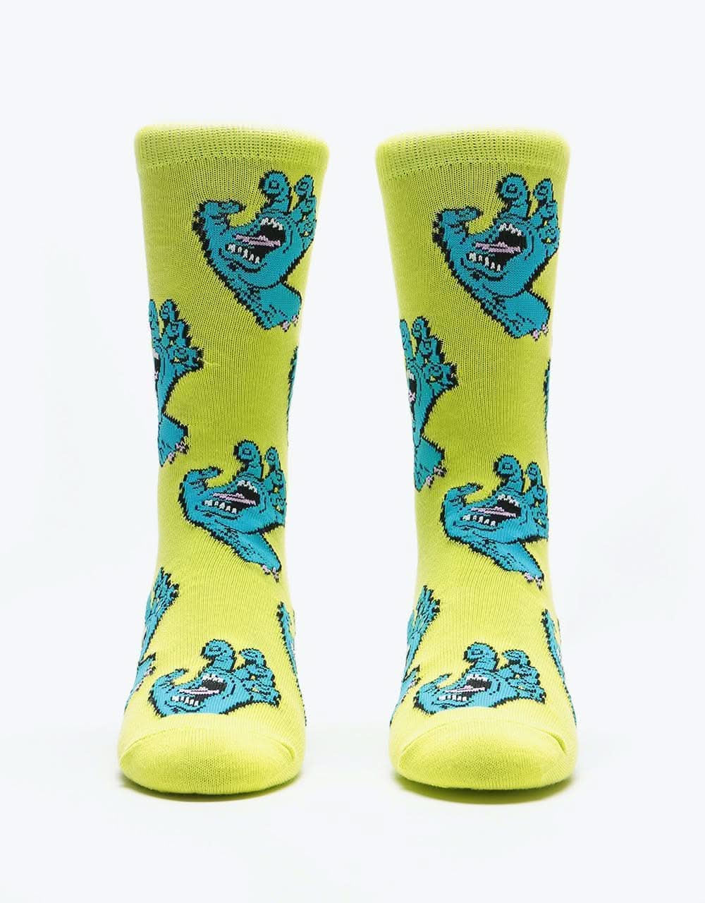 Santa Cruz Womens Multi Hand Sock - Safety Green