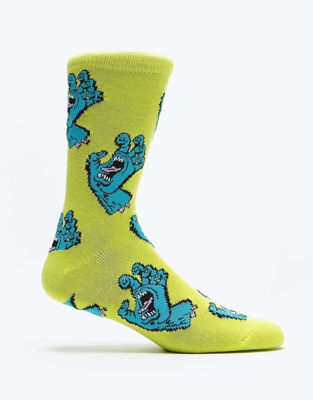 Santa Cruz Womens Multi Hand Sock - Safety Green