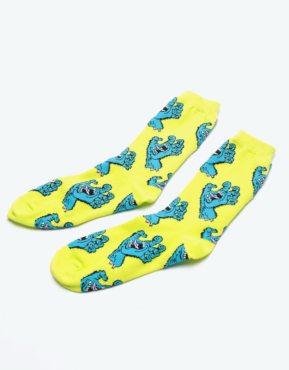 Santa Cruz Womens Multi Hand Sock - Safety Green