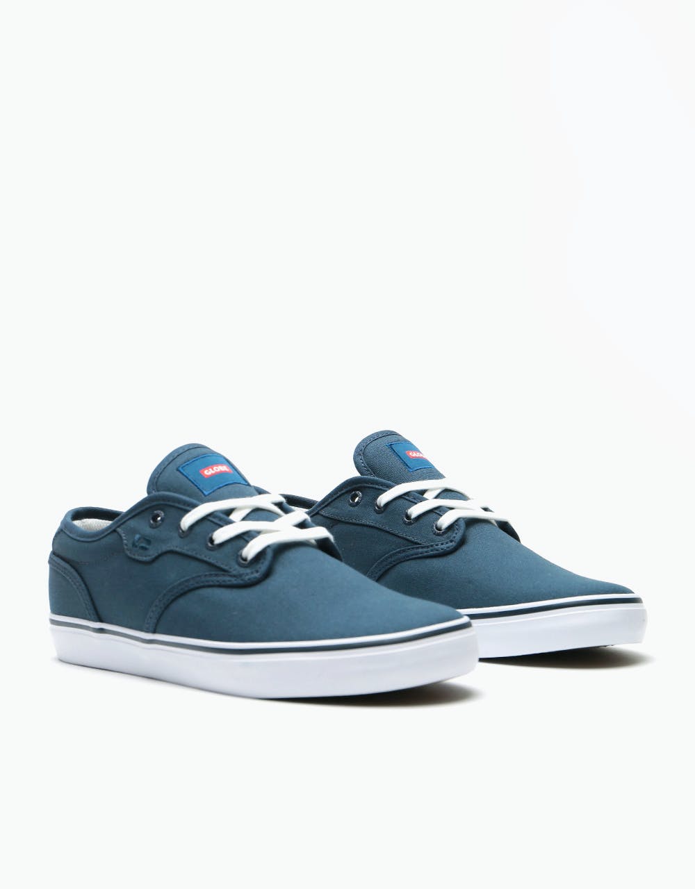 Globe Motley Skate Shoes - Blue Canvas/White