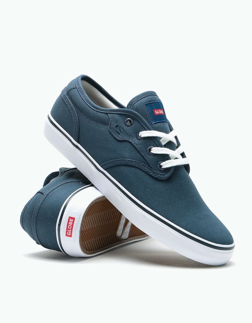 Globe Motley Skate Shoes - Blue Canvas/White