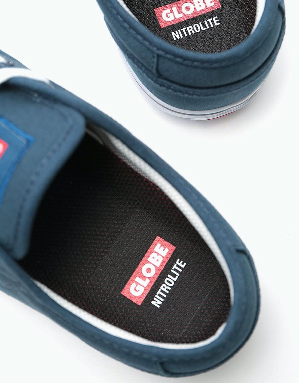 Globe Motley Skate Shoes - Blue Canvas/White