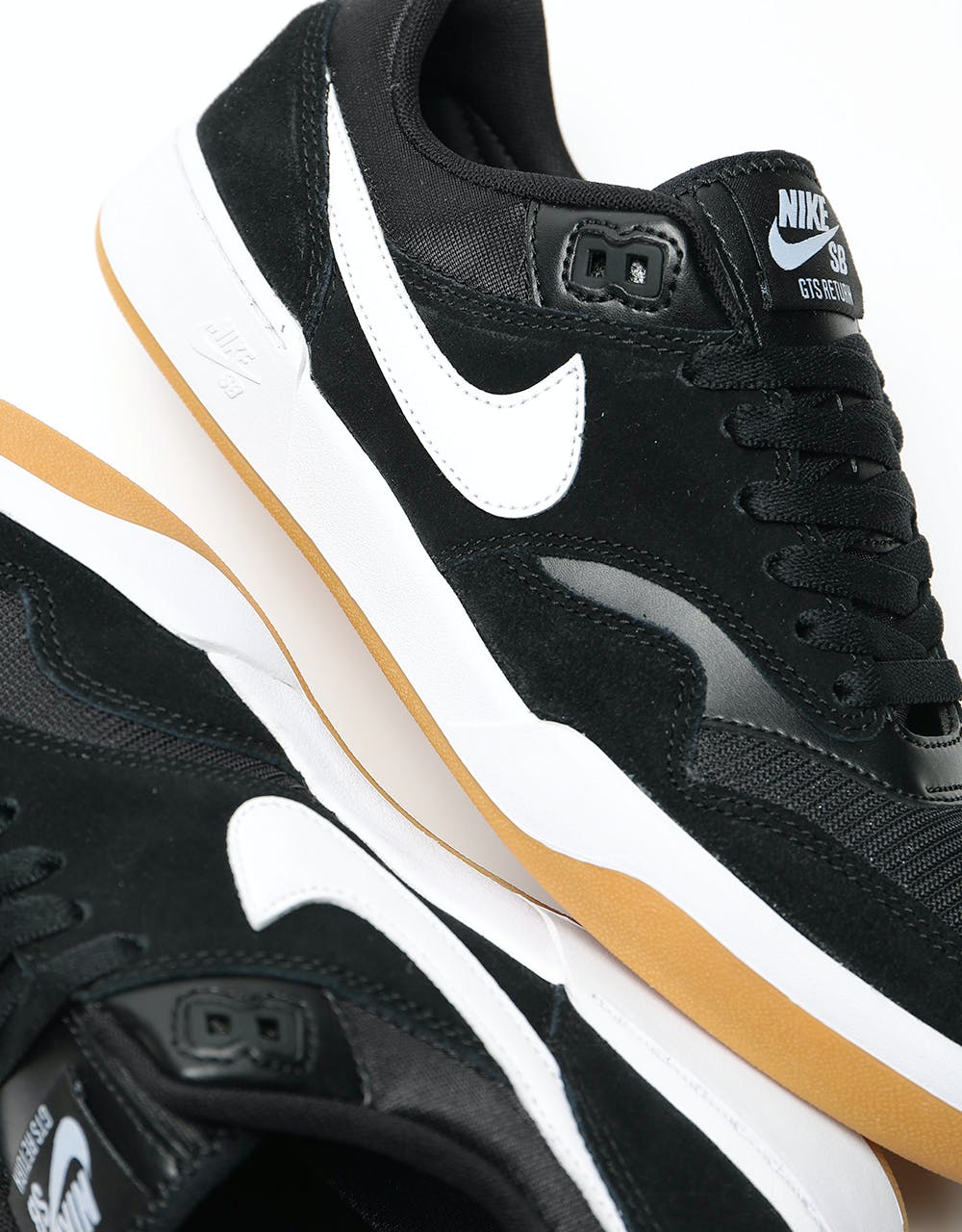 Nike SB GTS Return Skate Shoes - Black/White-Black-Gum Light Brown