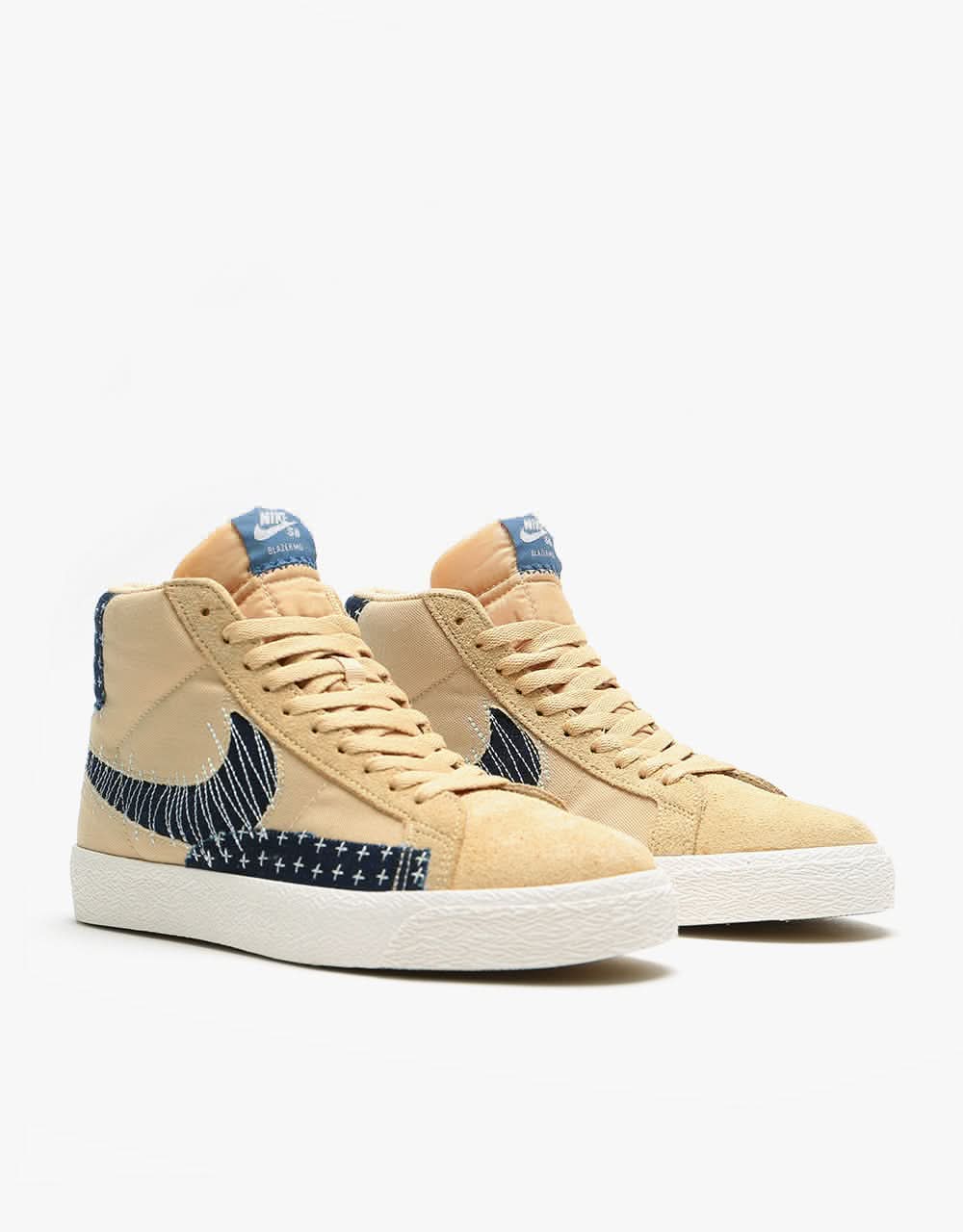 Nike SB Zoom Blazer Mid Premium Skate Shoes - Sesame/Mystic Navy-Sail-