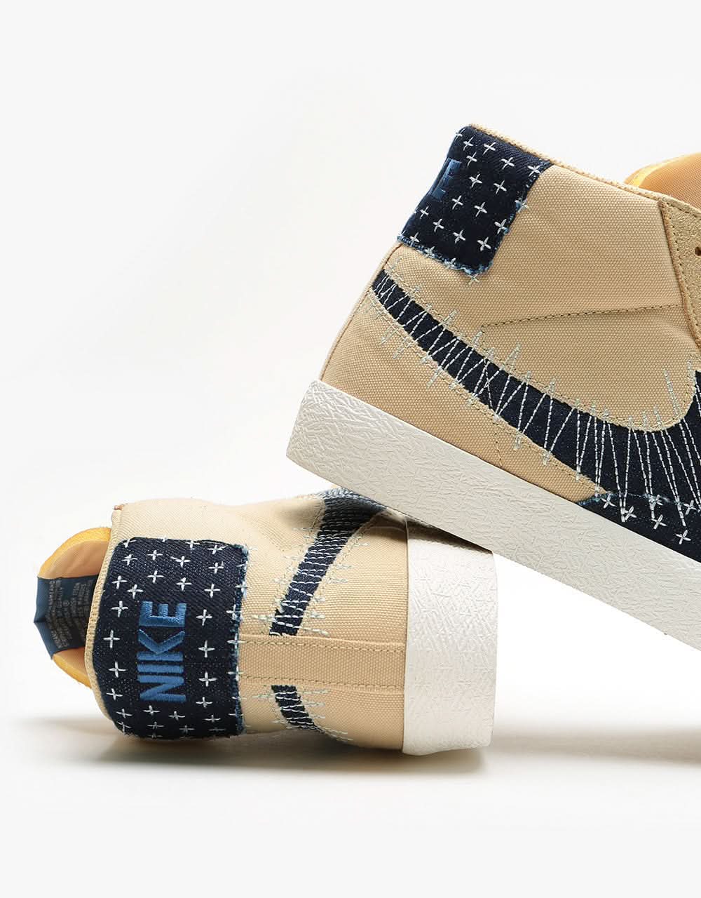 Nike SB Zoom Blazer Mid Premium Skate Shoes - Sesame/Mystic Navy-Sail-