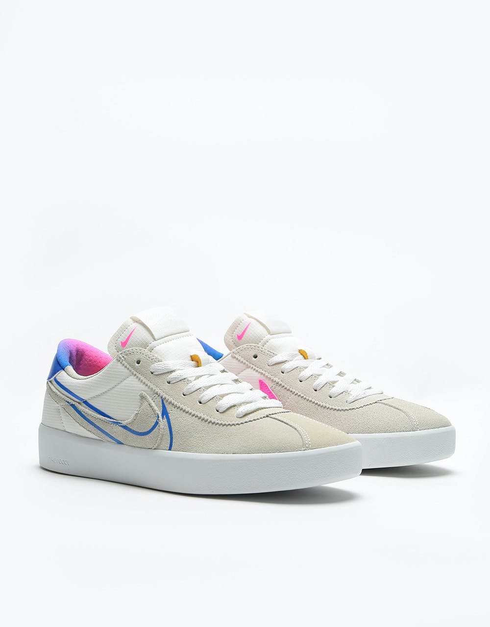 Nike SB Bruin React T Skate Shoes - Summit White/Racer Blue-Pink Blast