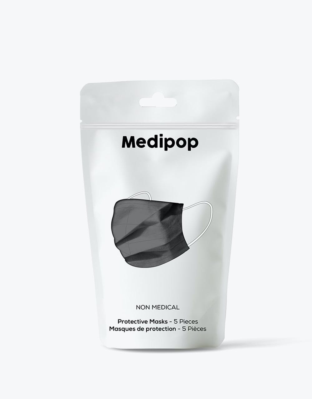 Medipop Disposable D Face Mask 5 Pack - Black