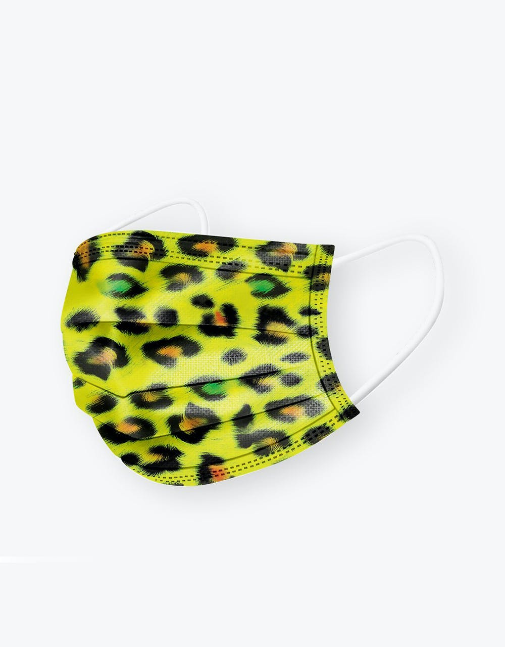 Medipop Disposable D Face Mask 5 Pack - Yellow Leopard