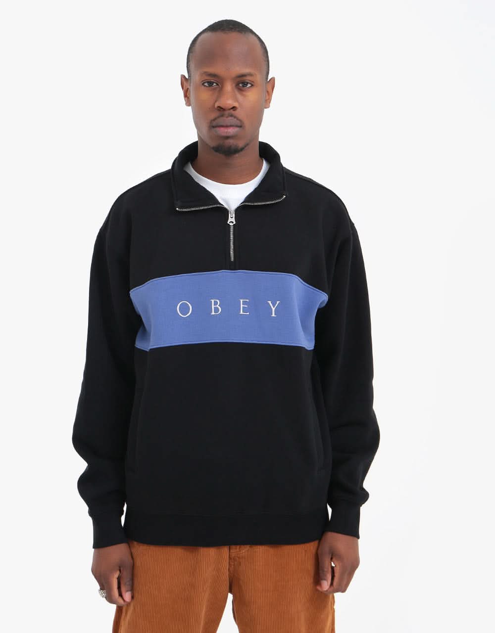 Obey Ian Mock Neck Zip - Black