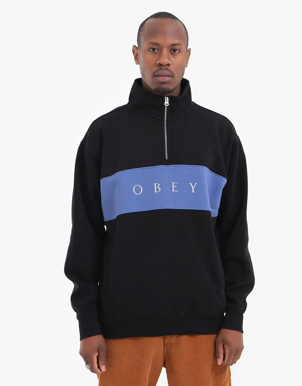 Obey Ian Mock Neck Zip - Black