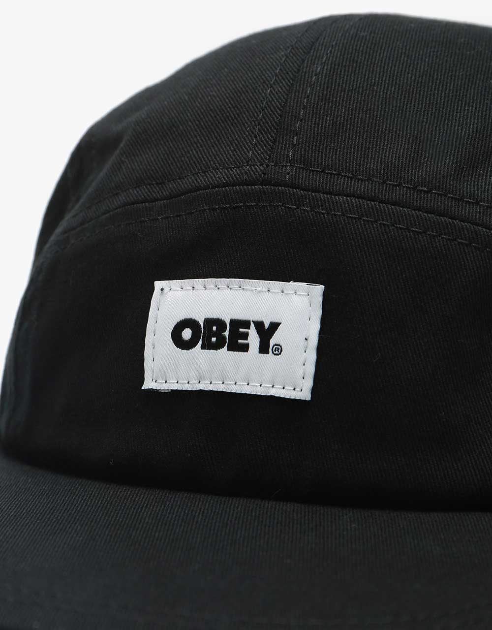 Obey Bold Label Organic 5 Panel Cap - Black