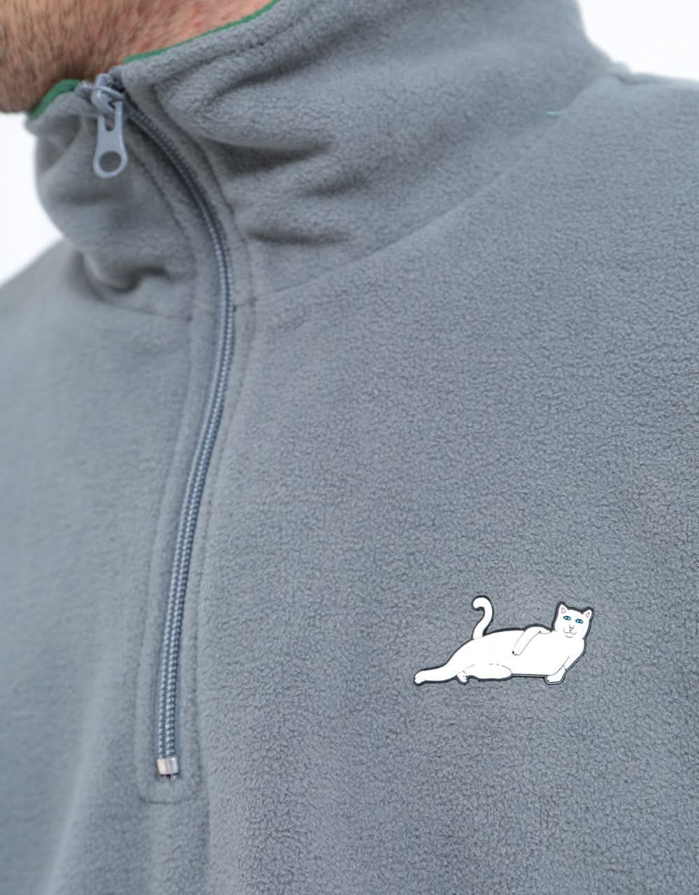 RIPNDIP Castanza Split Half Zip Sweater - Hunter/Grey