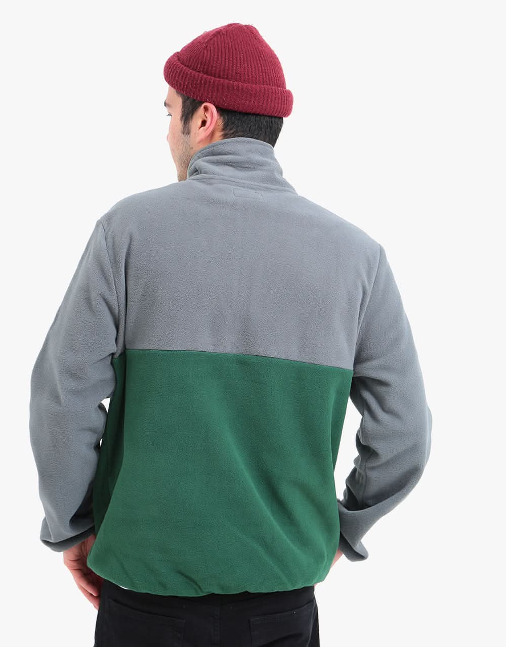 RIPNDIP Castanza Split Half Zip Sweater - Hunter/Grey