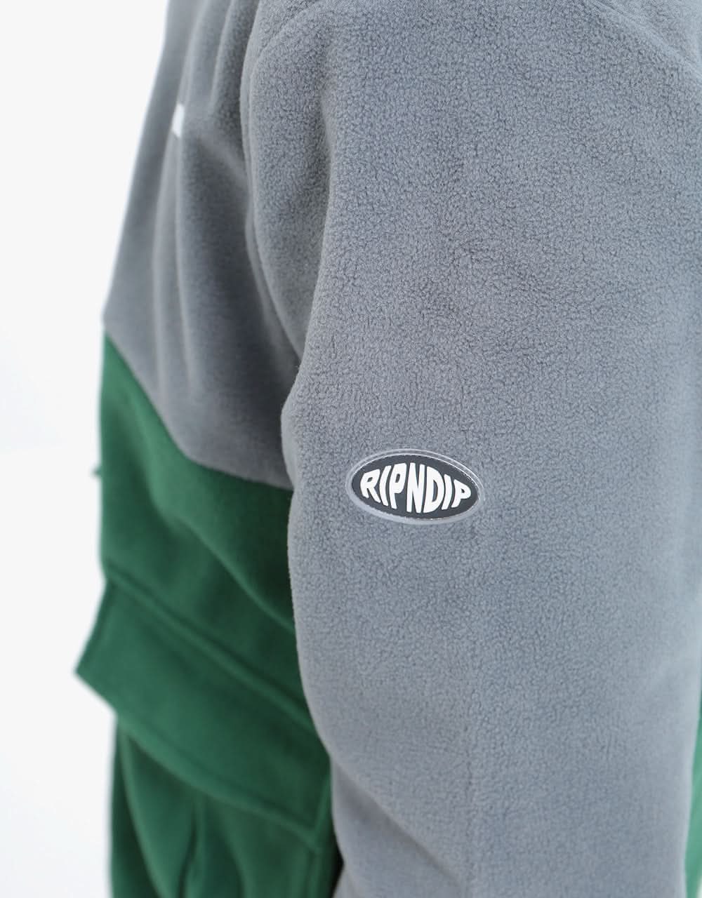 RIPNDIP Castanza Split Half Zip Sweater - Hunter/Grey