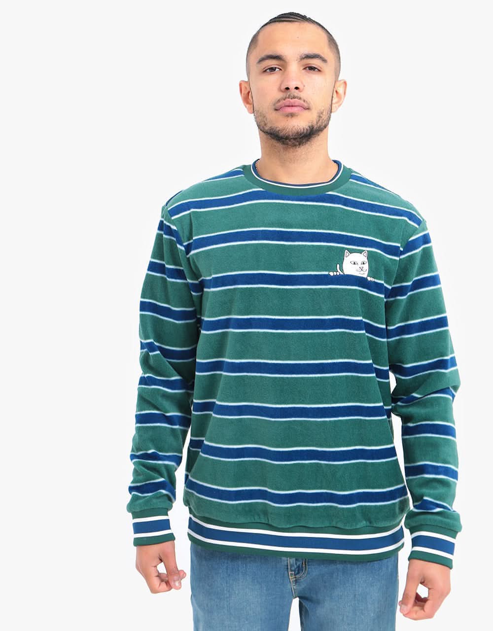 RIPNDIP Peeking Nermal Polar Fleece Sweatshirt - Hunter/Navy