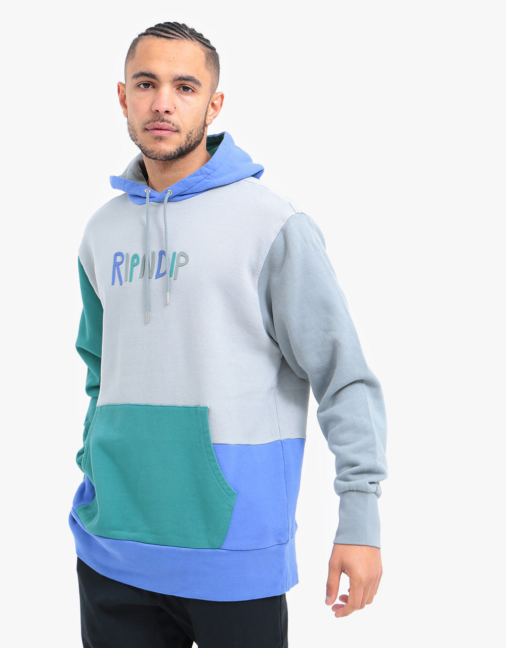 RIPNDIP Logo Color Block Pullover Hoodie - Multi