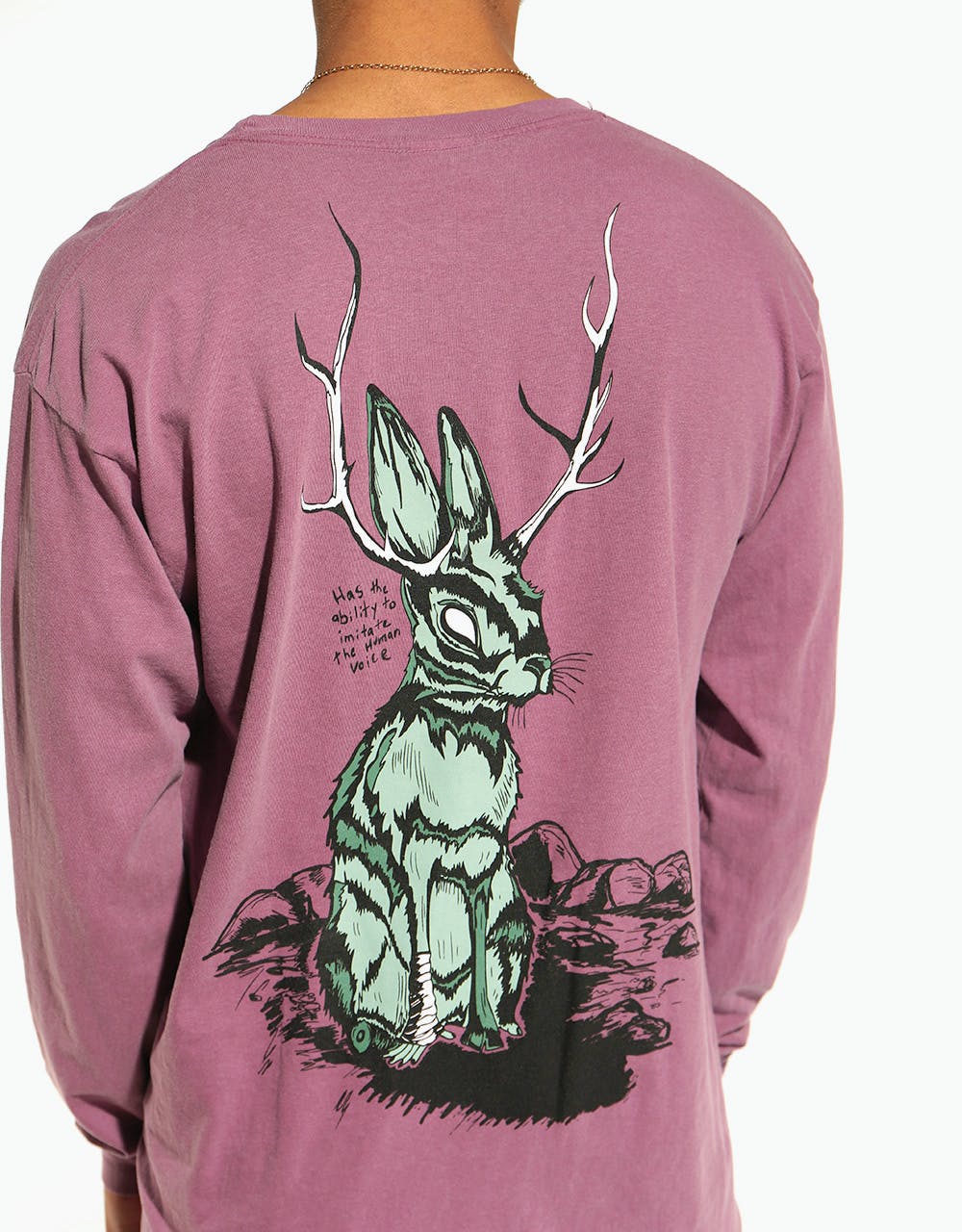Welcome Jackalope Garment-Dyed L/S T-Shirt - Berry