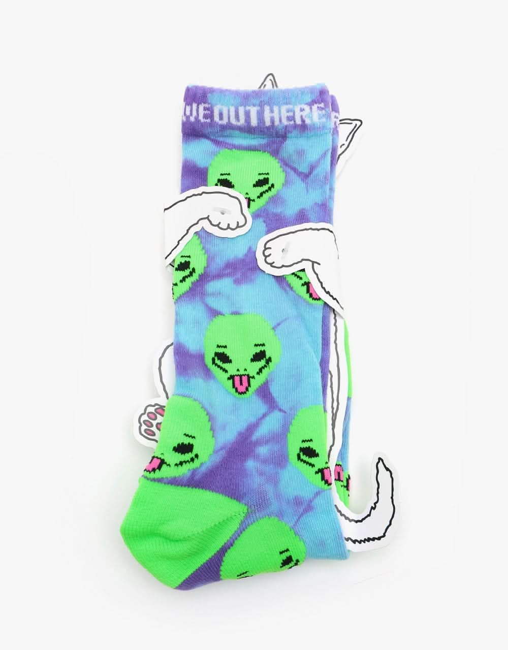 RIPNDIP We Out Here Socks  - Purple Tie Dye