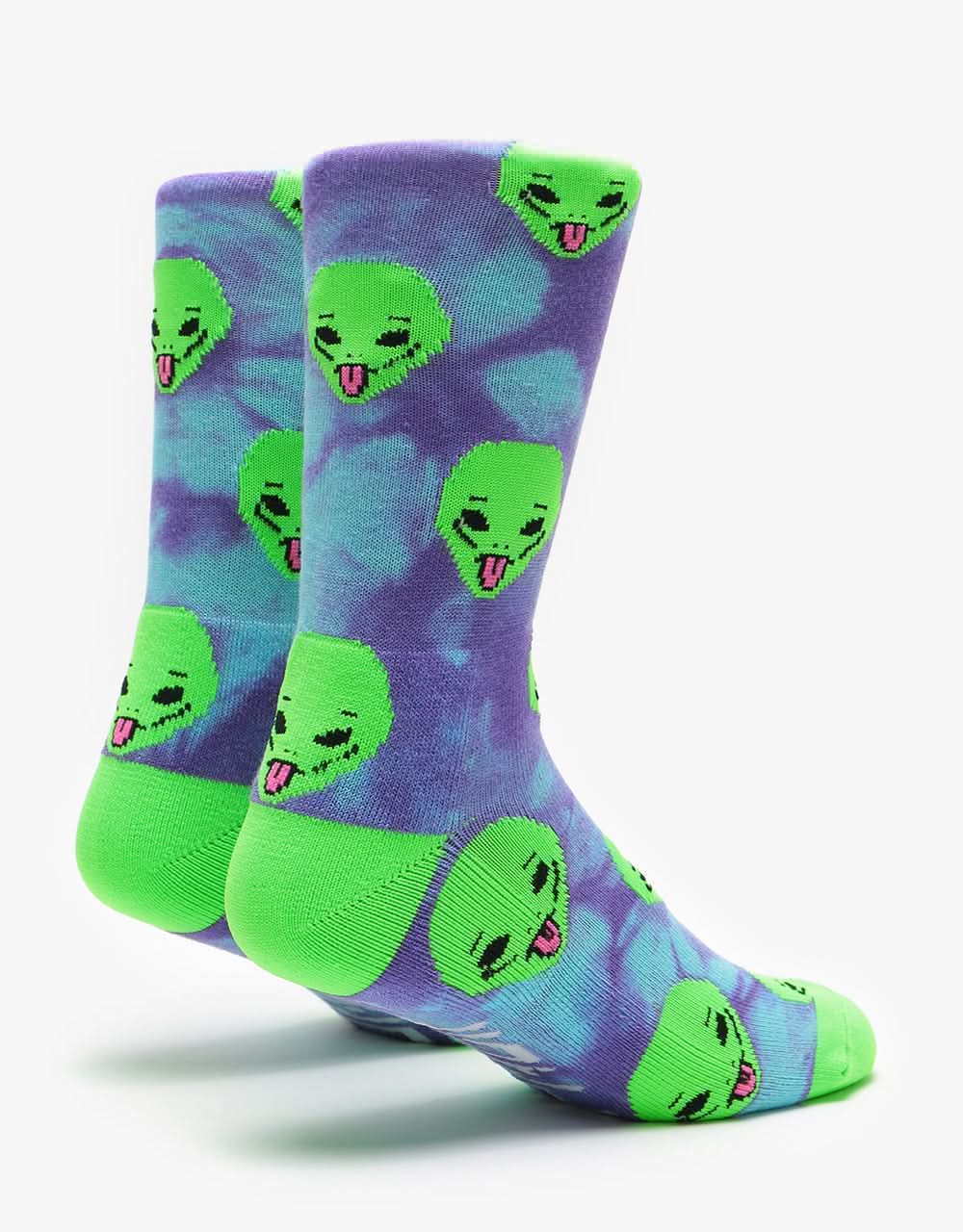 RIPNDIP We Out Here Socks  - Purple Tie Dye