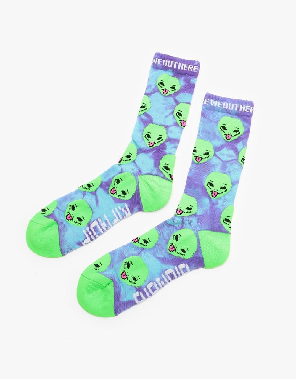RIPNDIP We Out Here Socks  - Purple Tie Dye