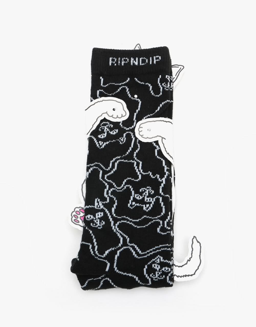 RIPNDIP Lord Nermal Line Camo Socks - Black