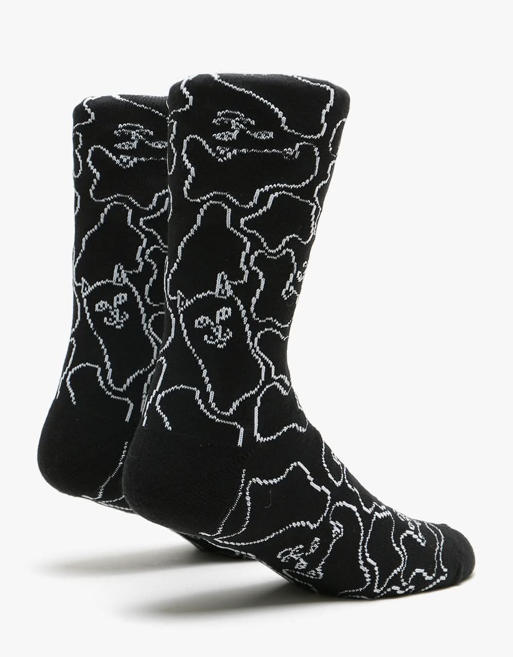 RIPNDIP Lord Nermal Line Camo Socks - Black