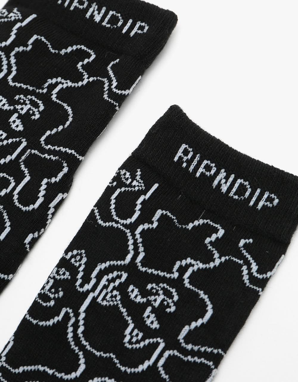 RIPNDIP Lord Nermal Line Camo Socks - Black