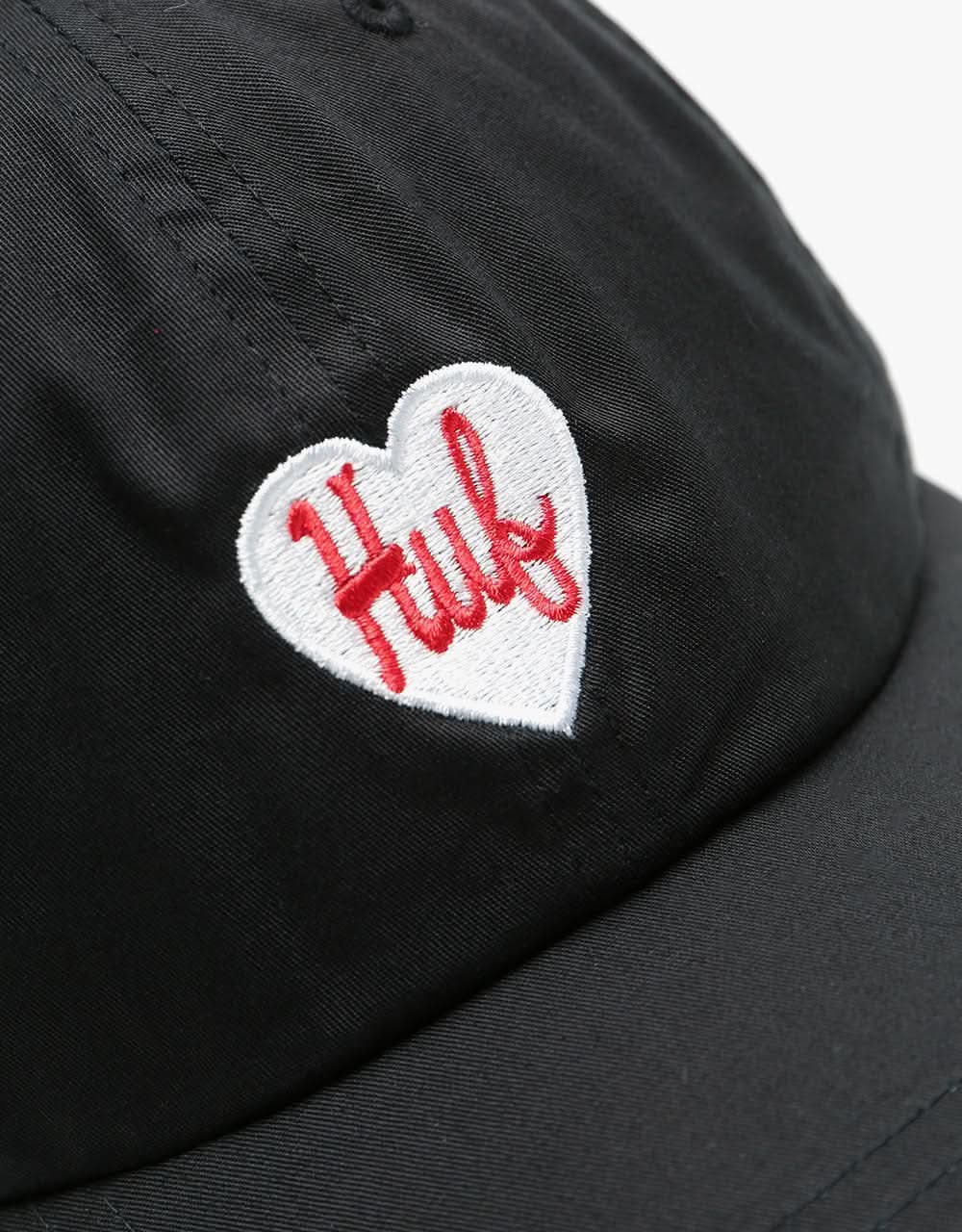 HUF Plastic Heart Curved Visor 6 Panel Cap - Black