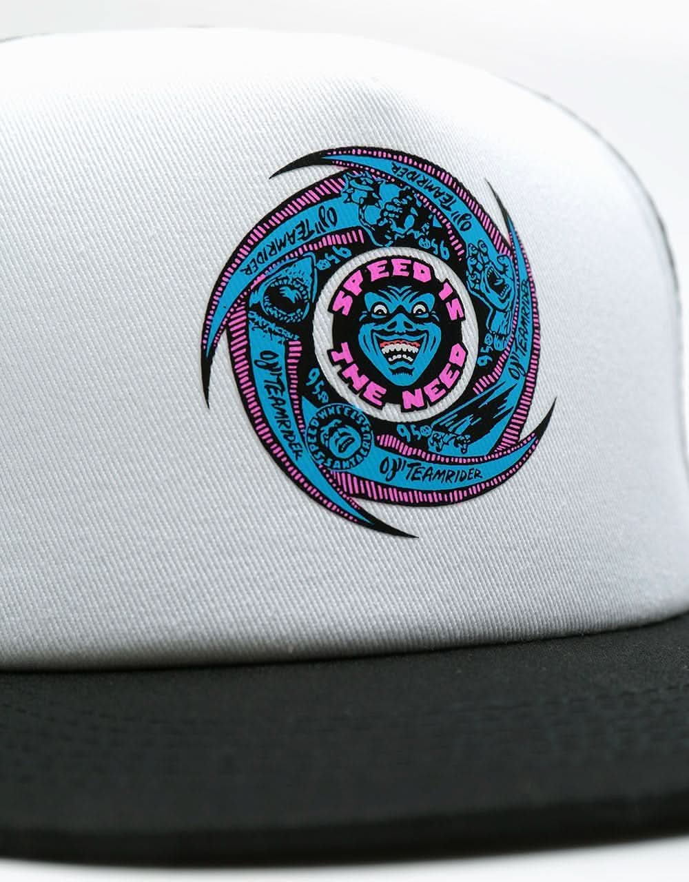 Santa Cruz Speed Wheels Faces Mesh Cap - White/Black
