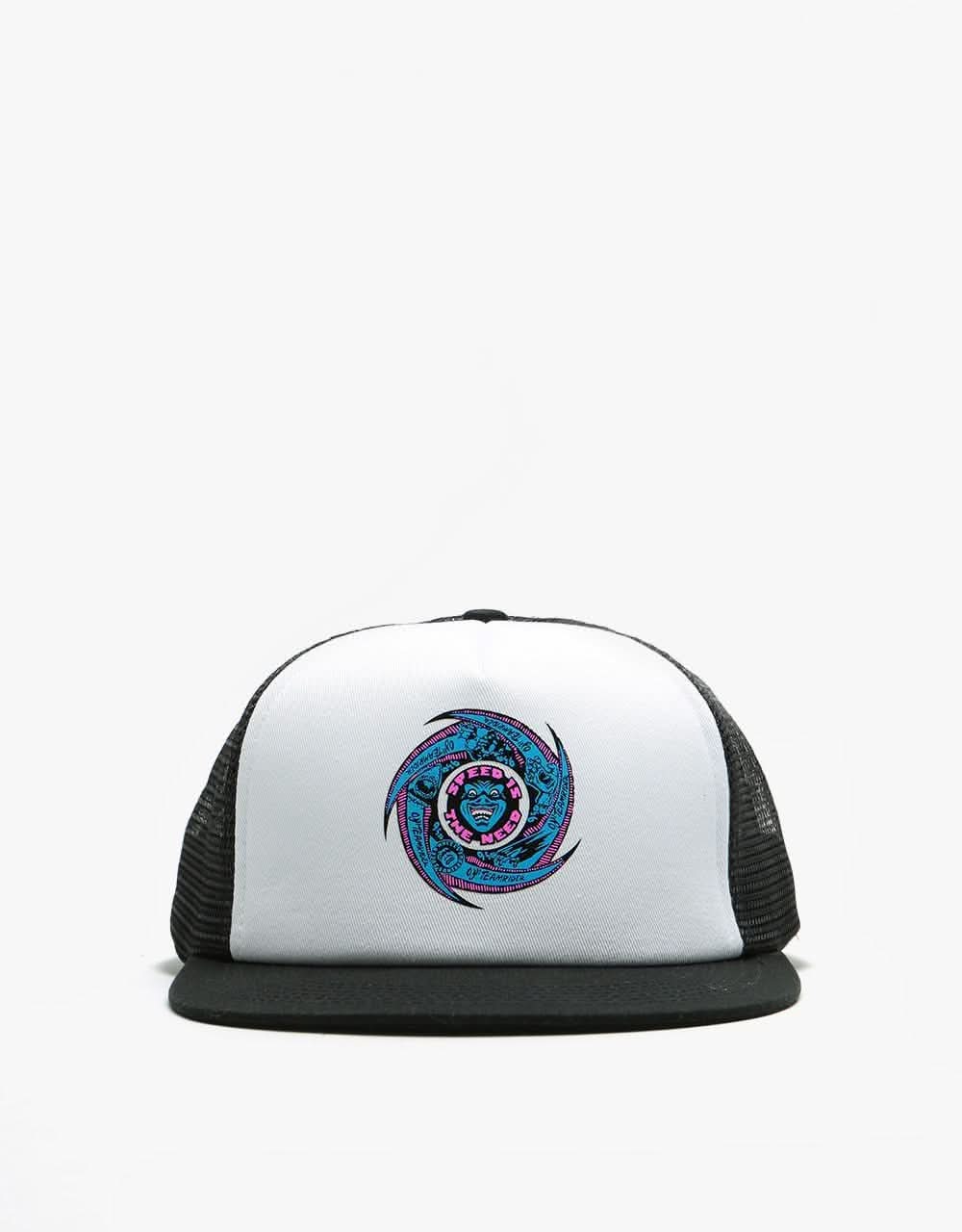 Santa Cruz Speed Wheels Faces Mesh Cap - White/Black