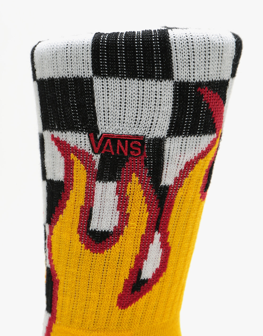 Vans Flame Check Crew Socks - Black/White Check/Flame