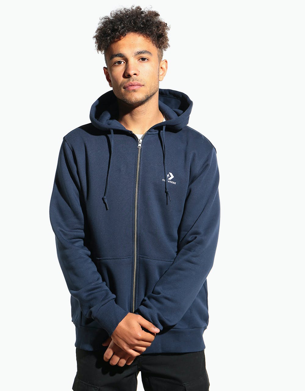 Converse Embroidered Star Chevron FZ Hoodie - Obsidian