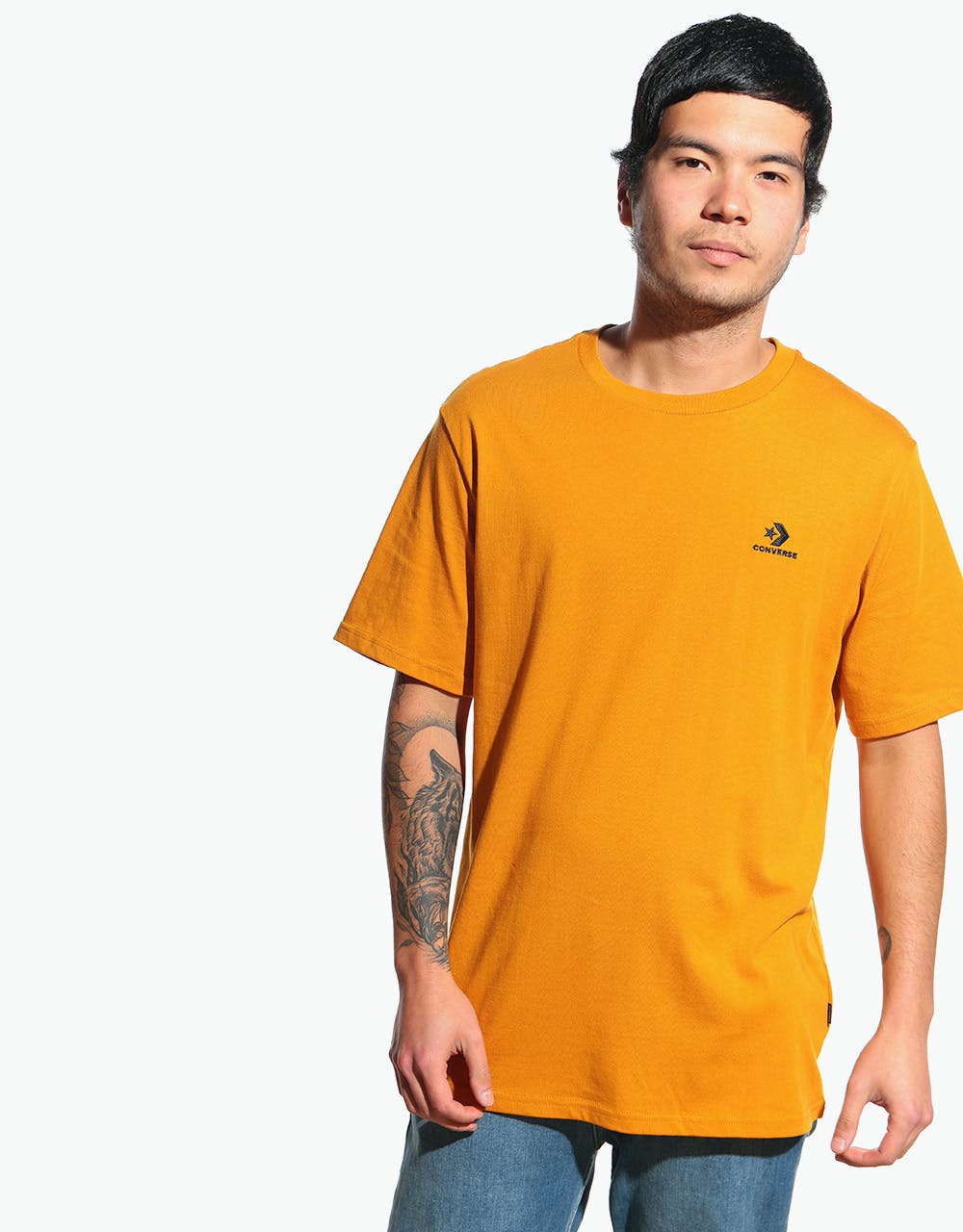 Converse Embroidered Star Chevron Left Chest T-Shirt - Saffron Yellow
