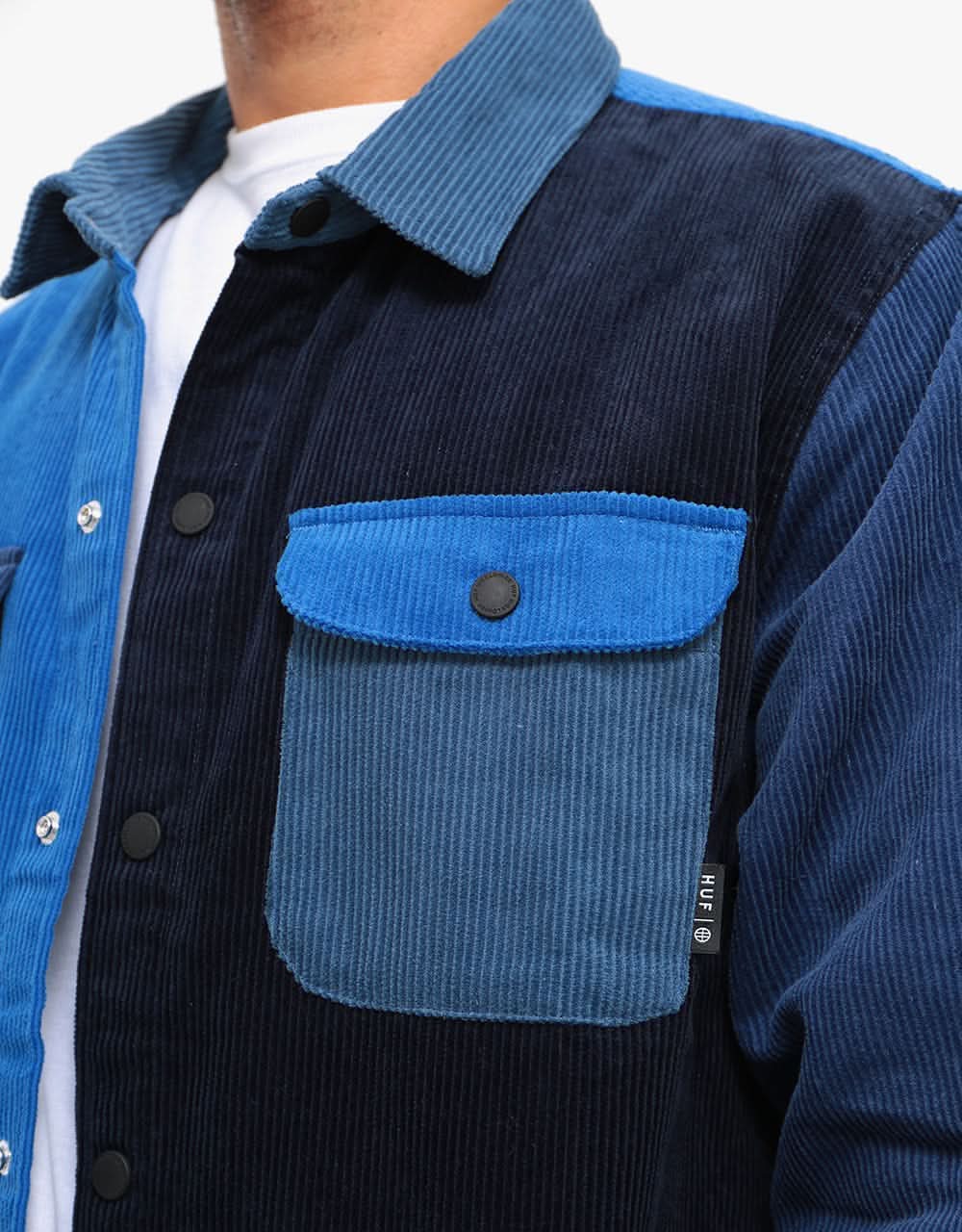 HUF Cord Block L/S Overshirt - French Navy