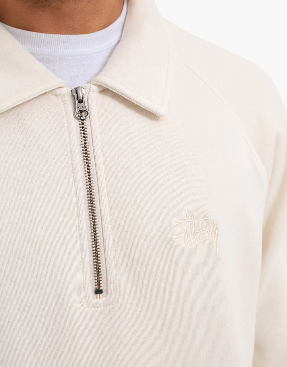 Stüssy Polo Zip Fleece Sweatshirt - Beige