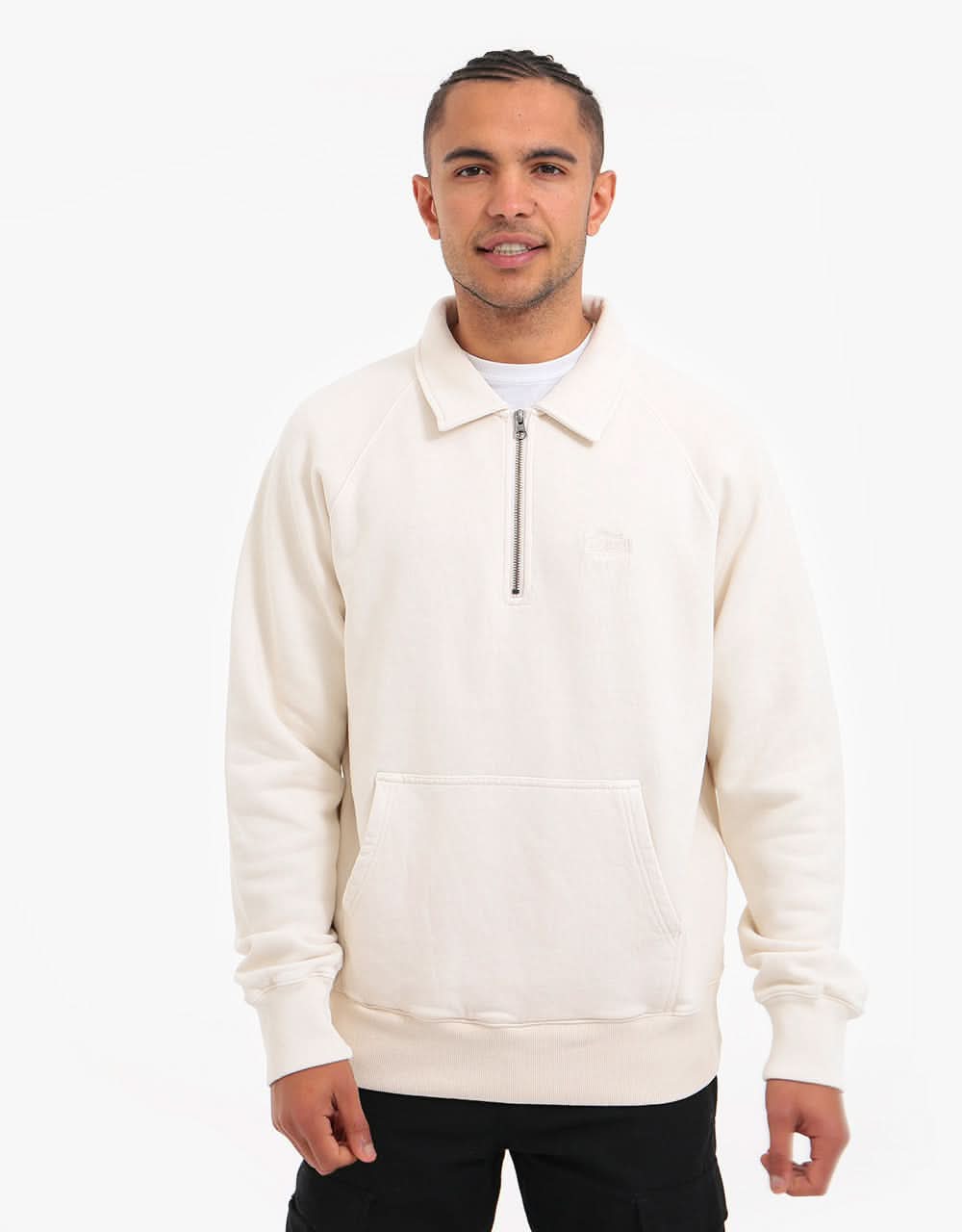 Stüssy Polo Zip Fleece Sweatshirt - Beige