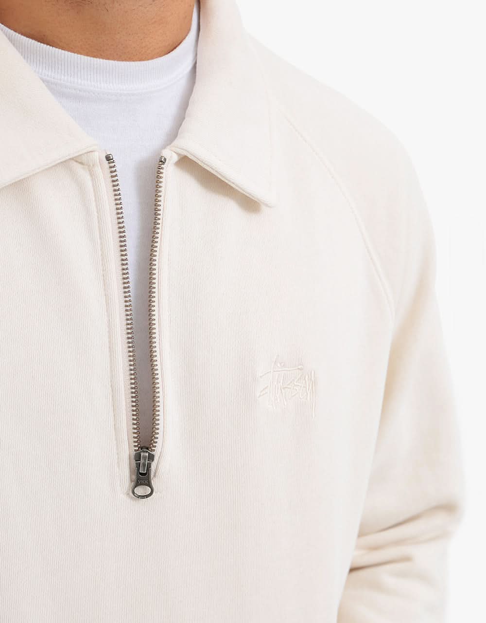 Stüssy Polo Zip Fleece Sweatshirt - Beige