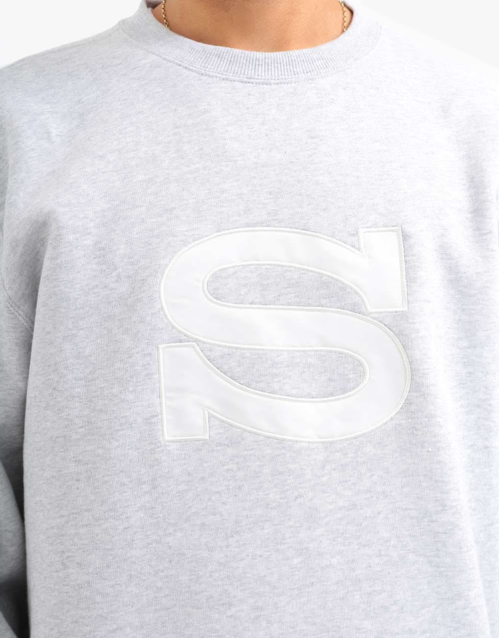Stüssy S Applique Crew Sweatshirt - Ash Heather