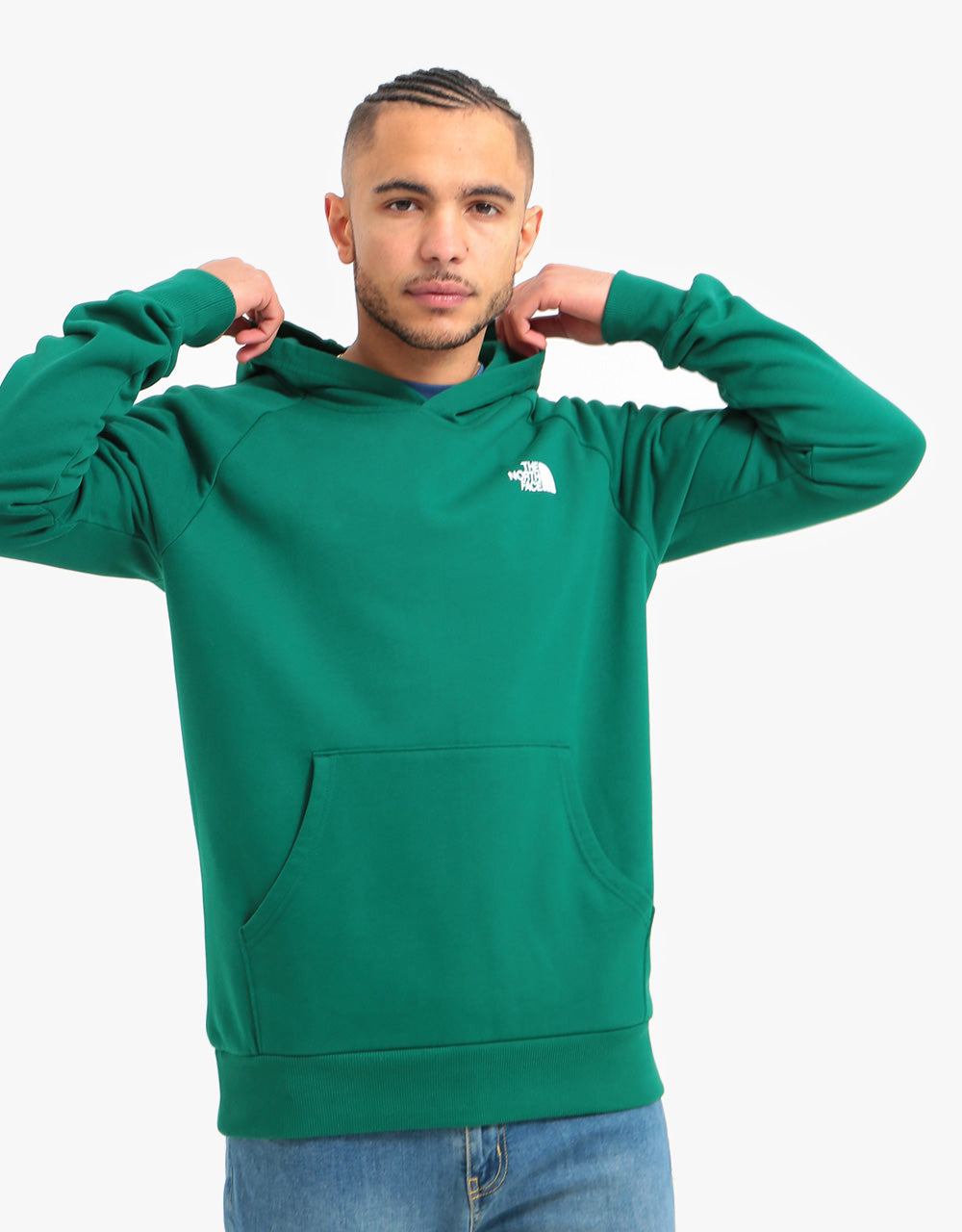 The North Face Raglan Red Box Pullover Hoodie - Evergreen