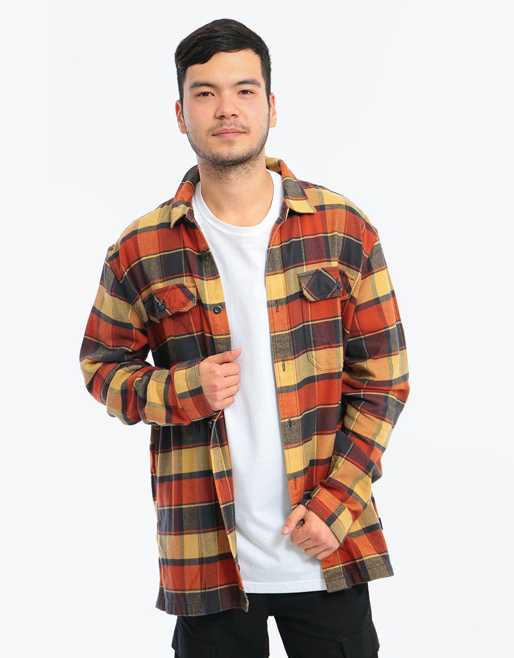 Patagonia Long-Sleeved Fjord Flannel Shirt - Plots: Burnished Red