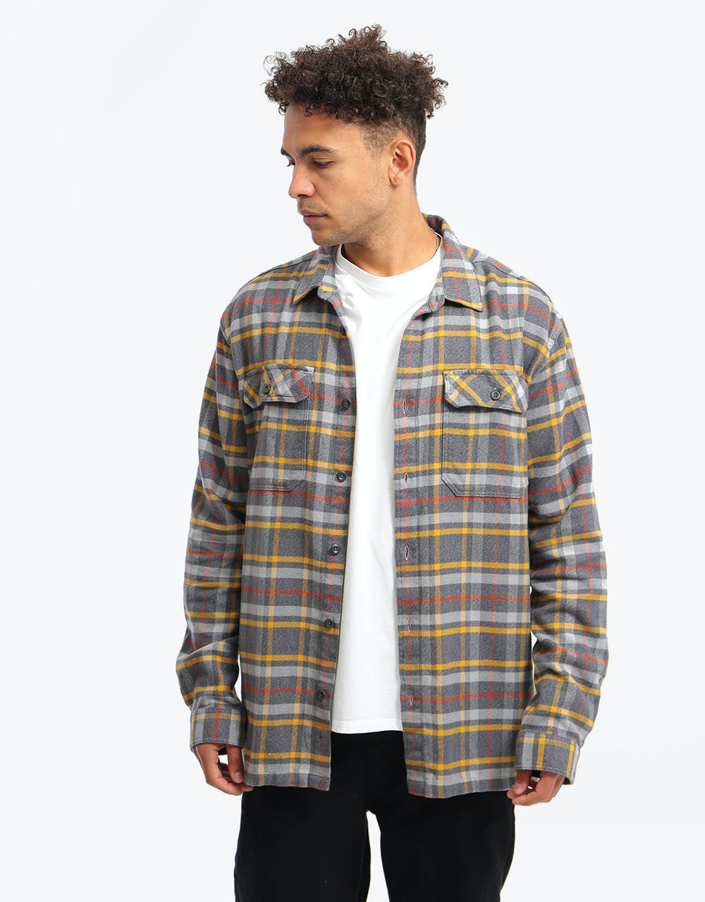 Patagonia Long-Sleeved Fjord Flannel Shirt - Independence: Forge Grey
