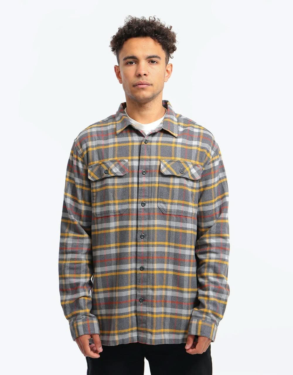 Patagonia Long-Sleeved Fjord Flannel Shirt - Independence: Forge Grey