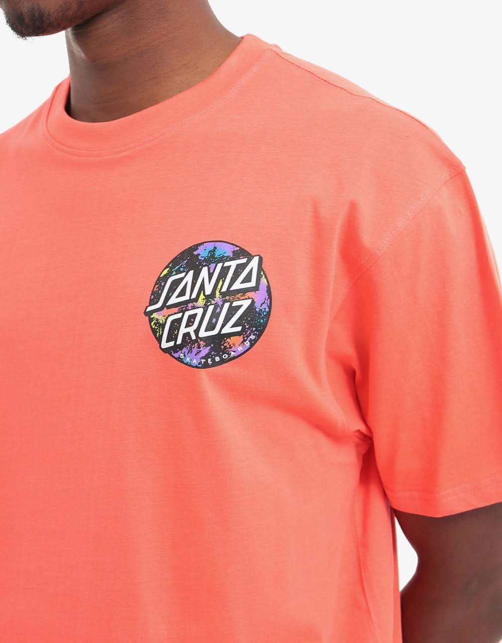 Santa Cruz Dot Splatter T-Shirt - Hot Coral