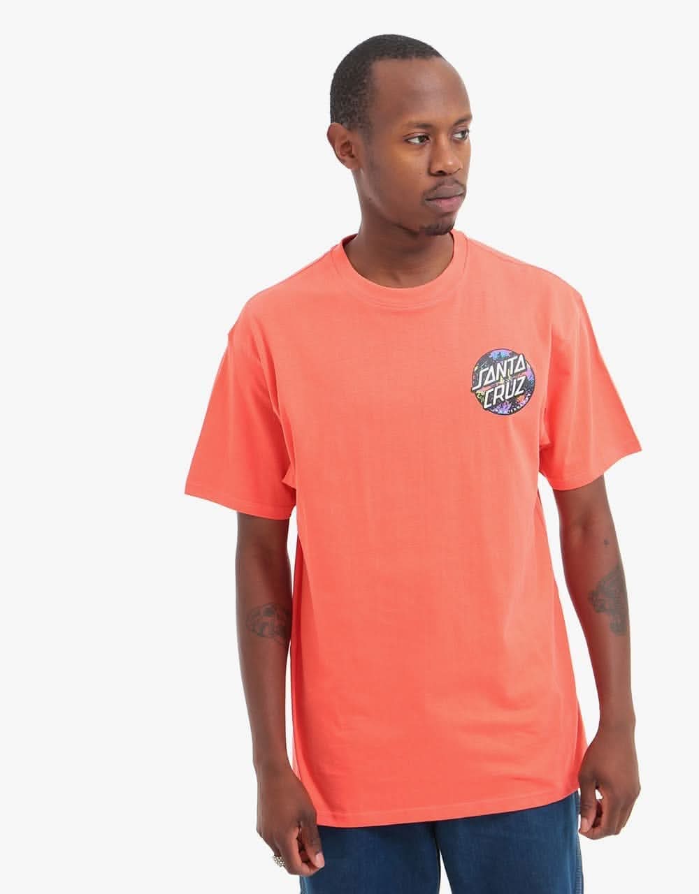 Santa Cruz Dot Splatter T-Shirt - Hot Coral