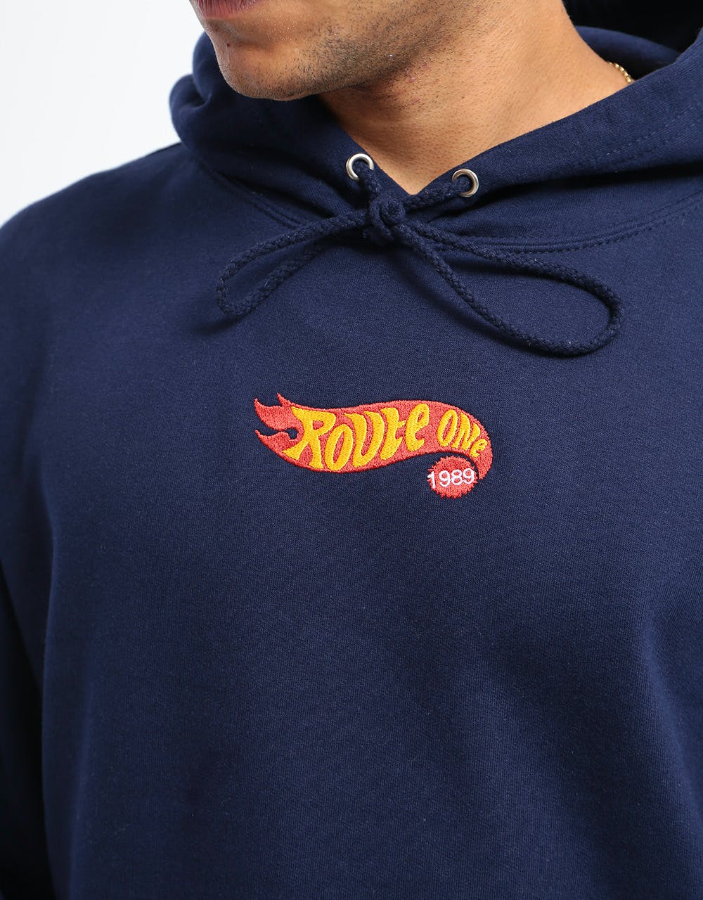 Route One Burnout Pullover Hoodie - Oxford Navy