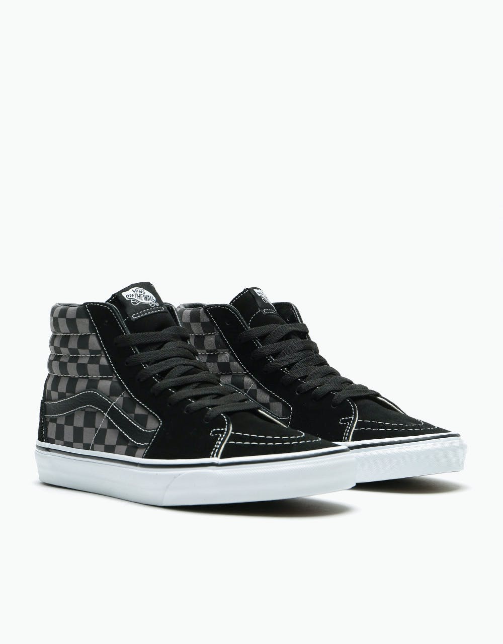 Vans Sk8-Hi Skate Shoes - Black/Pewter Checkerboard