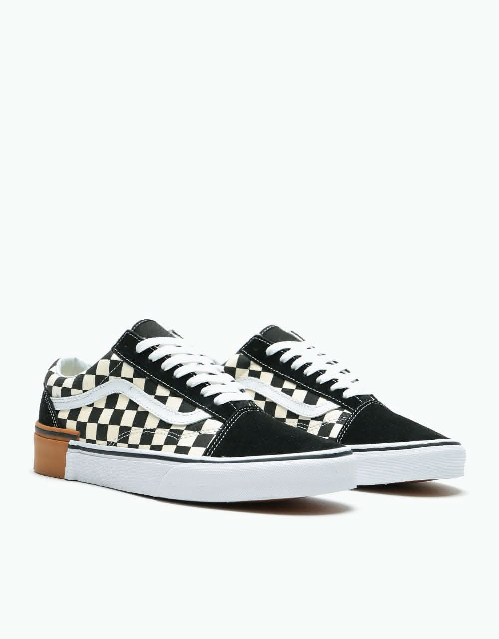 vans checkerboard gum block slip on