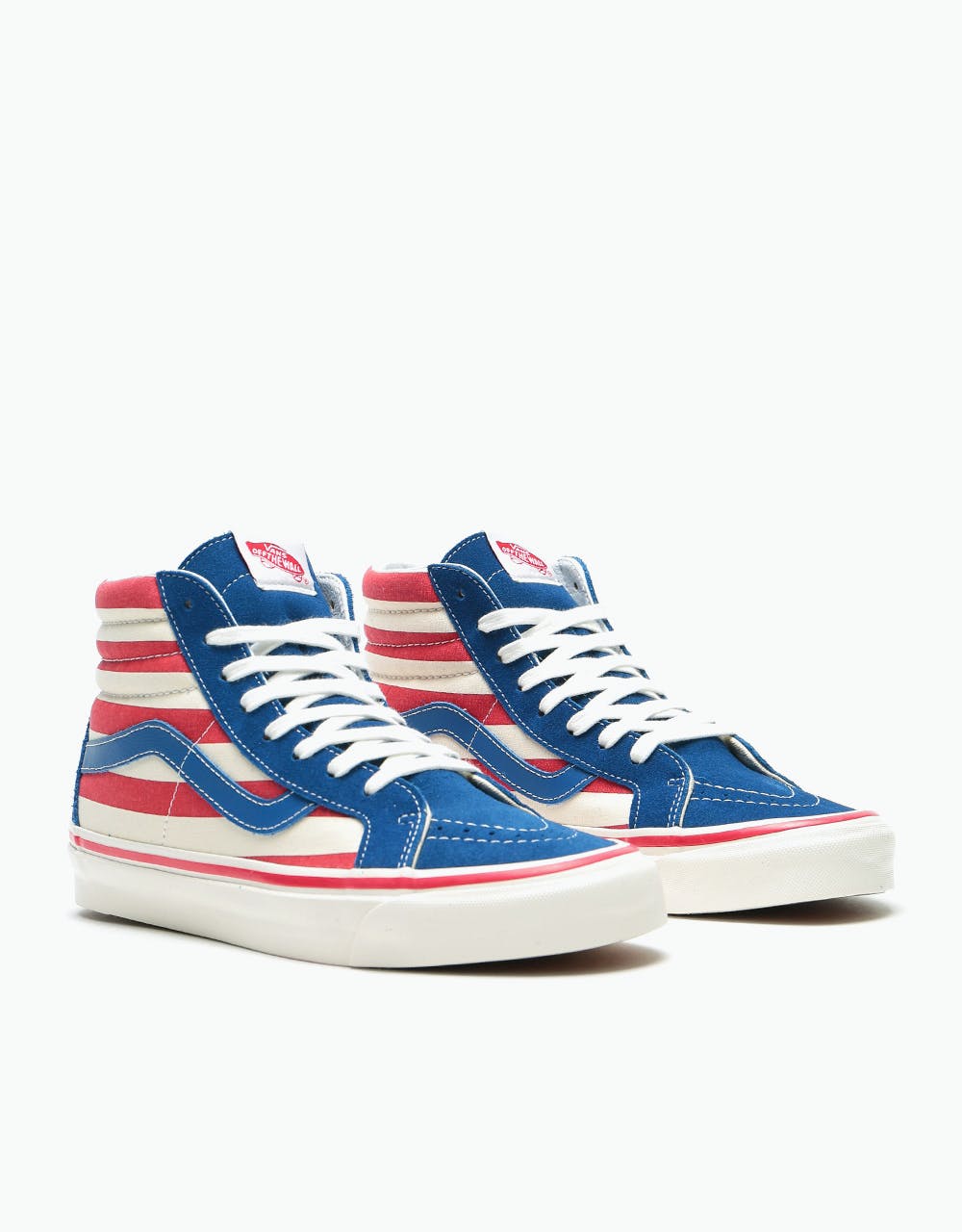 Vans Sk8-Hi 38 DX Skate Shoes - (Anaheim Factory) OG Blue/OG Red Stripes