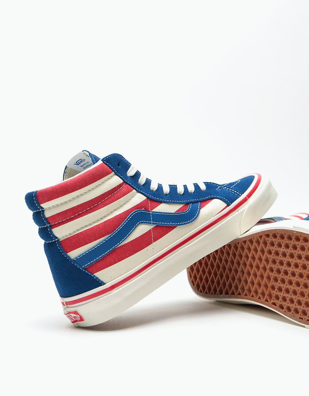 Vans Sk8-Hi 38 DX Skate Shoes - (Anaheim Factory) OG Blue/OG Red Stripes