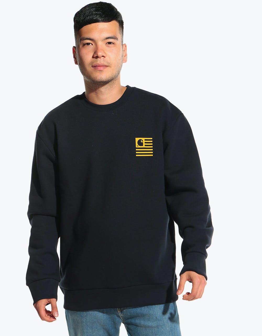 Carhartt WIP State Sweatshirt - Dark Navy/Colza